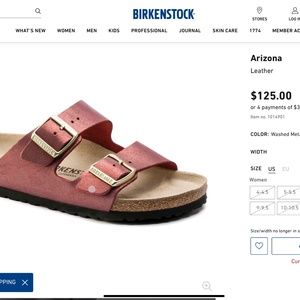 Birkenstock Washed Metallic Port Leather Arizona Slids 36 (narrow)